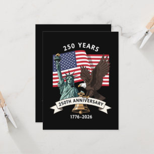 250ste Verjaardag Standbeeld Liberty Eagle Vlag Kaart