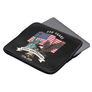 250ste Verjaardag Standbeeld Liberty Eagle Vlag Laptop Sleeve