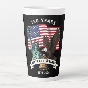 250ste Verjaardag Standbeeld Liberty Eagle Vlag Latte Mok