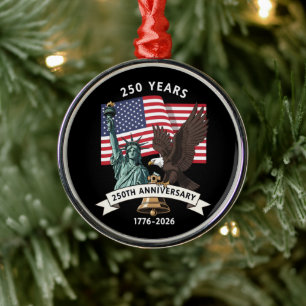 250ste Verjaardag Standbeeld Liberty Eagle Vlag Metalen Ornament