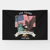 250ste Verjaardag Standbeeld Liberty Eagle Vlag Spandoek (Horizontaal)