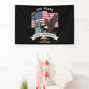 250ste Verjaardag Standbeeld Liberty Eagle Vlag Spandoek