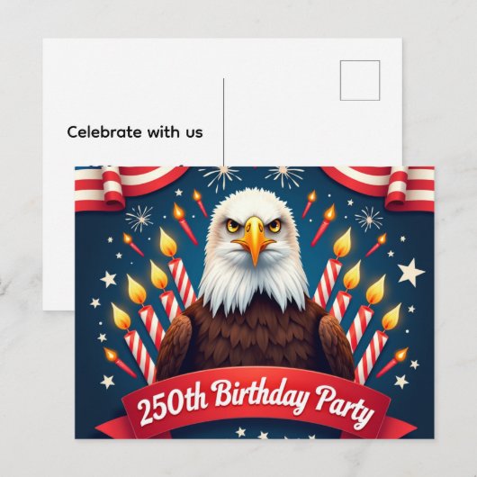 250ste verjaardag uitnodiging briefkaart (Voorkant / Achterkant)