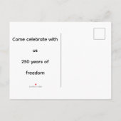 250ste verjaardag uitnodiging briefkaart (Achterkant)