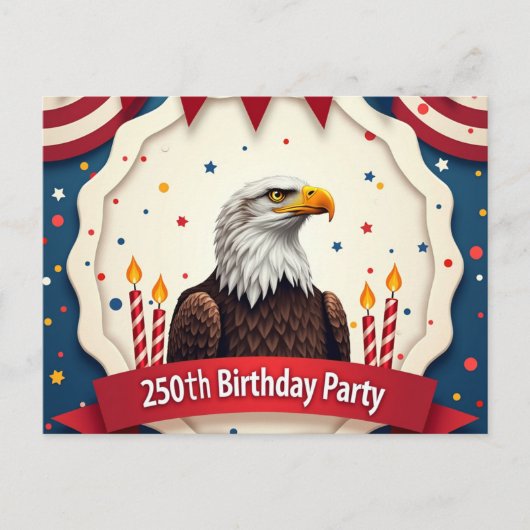 250ste verjaardag uitnodiging briefkaart (Voorkant)