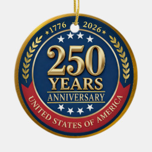 250ste verjaardag USA patriottisch   1776–2026 Keramisch Ornament