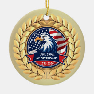 250ste Verjaardag USA Patriottisch 1776–2026 Keramisch Ornament