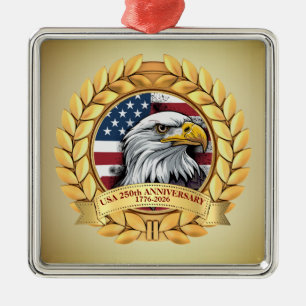 250ste Verjaardag USA Patriottisch 1776–2026 Metalen Ornament