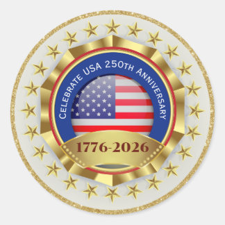 250ste verjaardag USA Patriottisch | 1776–2026 Ronde Sticker