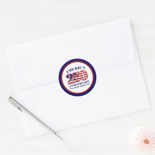 250ste Verjaardag USA Patriottisch 1776–2026 Ronde Sticker