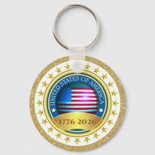 250ste Verjaardag USA Patriottisch 1776–2026 Sleutelhanger