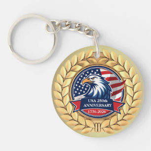 250ste Verjaardag USA Patriottisch   1776–2026 Sleutelhanger