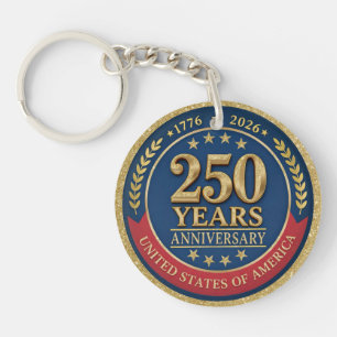 250ste Verjaardag USA Patriottisch 1776–2026 Sleutelhanger