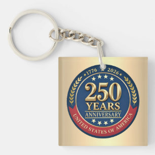 250ste Verjaardag USA Patriottisch   1776–2026 Sleutelhanger