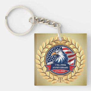 250ste Verjaardag USA Patriottisch 1776–2026 Sleutelhanger