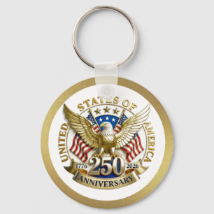250ste Verjaardag USA Patriottisch 1776–2026 Sleutelhanger