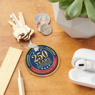 250ste Verjaardag USA Patriottisch 1776–2026 Sleutelhanger