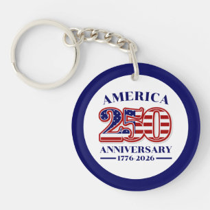 250ste Verjaardag USA Patriottisch 1776–2026 Sleutelhanger