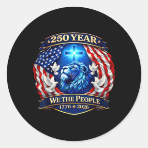 250ste verjaardag USA patriottisch 250 jaar Amerik Ronde Sticker