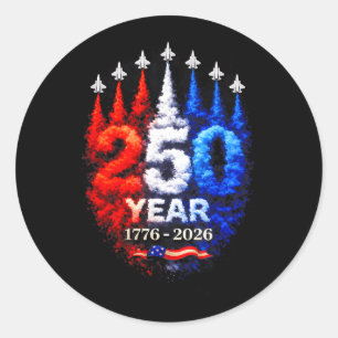 250ste verjaardag USA patriottisch 250 jaar Amerik Ronde Sticker