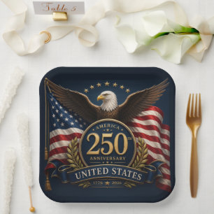 250ste verjaardag USA patriottisch aandenken Papieren Bordje