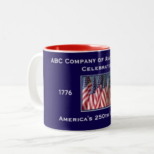 250ste verjaardag USA patriottisch  Tweekleurige Koffiemok