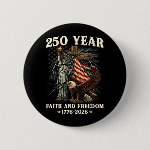 250ste verjaardag USA patriottische 250 jaar Ameri Ronde Button 5,7 Cm
