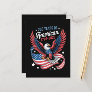 250ste verjaardag USA patriottische adelaar Feestdagenkaart