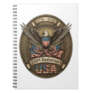 250ste verjaardag USA patriottische adelaar Notitieboek
