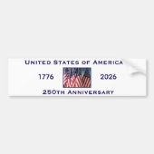250ste verjaardag USA Patriottische Amerikaanse vl Bumpersticker (Voorkant)