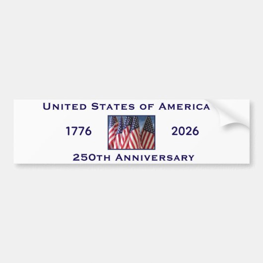 250ste verjaardag USA Patriottische Amerikaanse vl Bumpersticker (Voorkant)