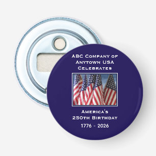 250ste verjaardag USA patriottische Amerikaanse vl Button Flesopener