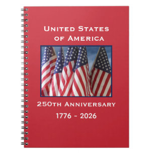 250ste verjaardag USA patriottische Amerikaanse vl Notitieboek