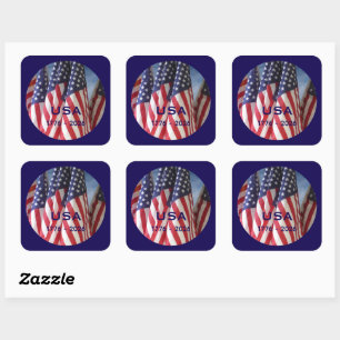250ste Verjaardag USA Patriottische Vlaggen Premiu Vierkante Sticker