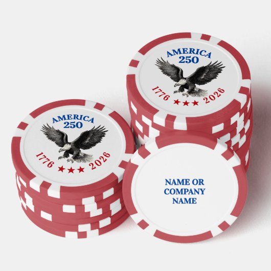 250ste verjaardag USA Steenarend Poker Chips (Opstapeling)