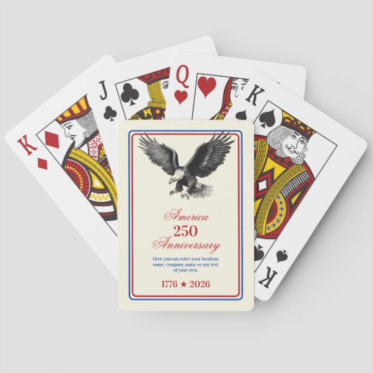 250ste verjaardag USA Steenarend  Pokerkaarten (Achterkant)