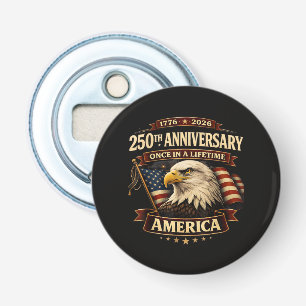 250ste Verjaardag USA T-shirt 250ste Amerika Button Flesopener