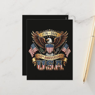 250ste verjaardag USA-vlag 250 jaar Amerikaans Feestdagenkaart