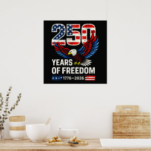 250ste verjaardag usa vlag amerikaans poster