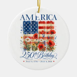 250ste verjaardag USA Vrouwen 4 juli Amerika 25 Keramisch Ornament