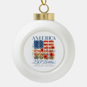 250ste verjaardag USA vrouwen 4 juli Amerika 25 Keramische Bal Ornament