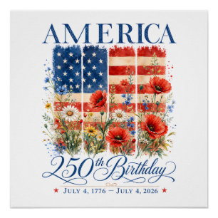 250ste verjaardag USA vrouwen 4 juli Amerika 25 Perfect Poster