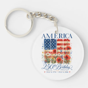 250ste verjaardag USA vrouwen 4 juli Amerika 25 Sleutelhanger
