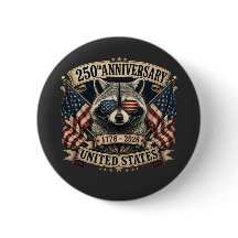 250ste verjaardag USA Wasbeer Vintage 4 juli