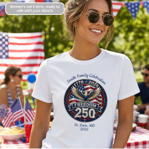 250ste Verjaardag van Amerika Familie Feest T-shirt