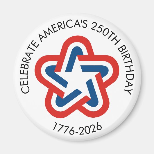250ste verjaardag van Amerika -  ster 1776-2026 Magneet (Voorkant)