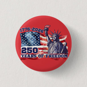 250ste verjaardag van de Amerikaanse vlag vrijheid Ronde Button 3,2 Cm