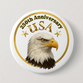250ste verjaardag van de Amerikaanse Zeearend Goud Ronde Button 7,6 Cm