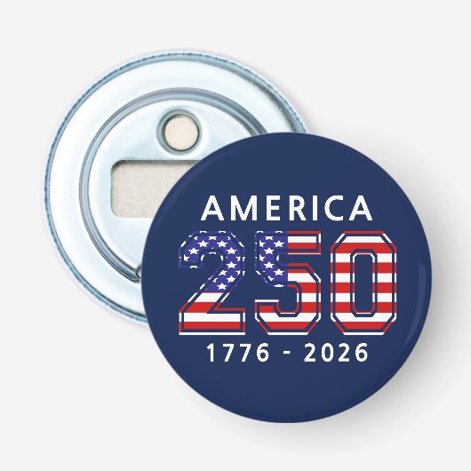 250ste verjaardag van de Verenigde Staten Button Flesopener (Voorkant)
