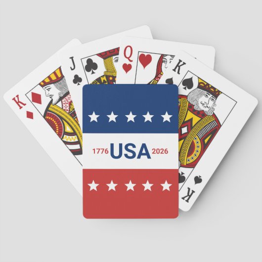 250ste verjaardag van de VS 1776 2026 Rood Wit Bla Pokerkaarten (Achterkant)
